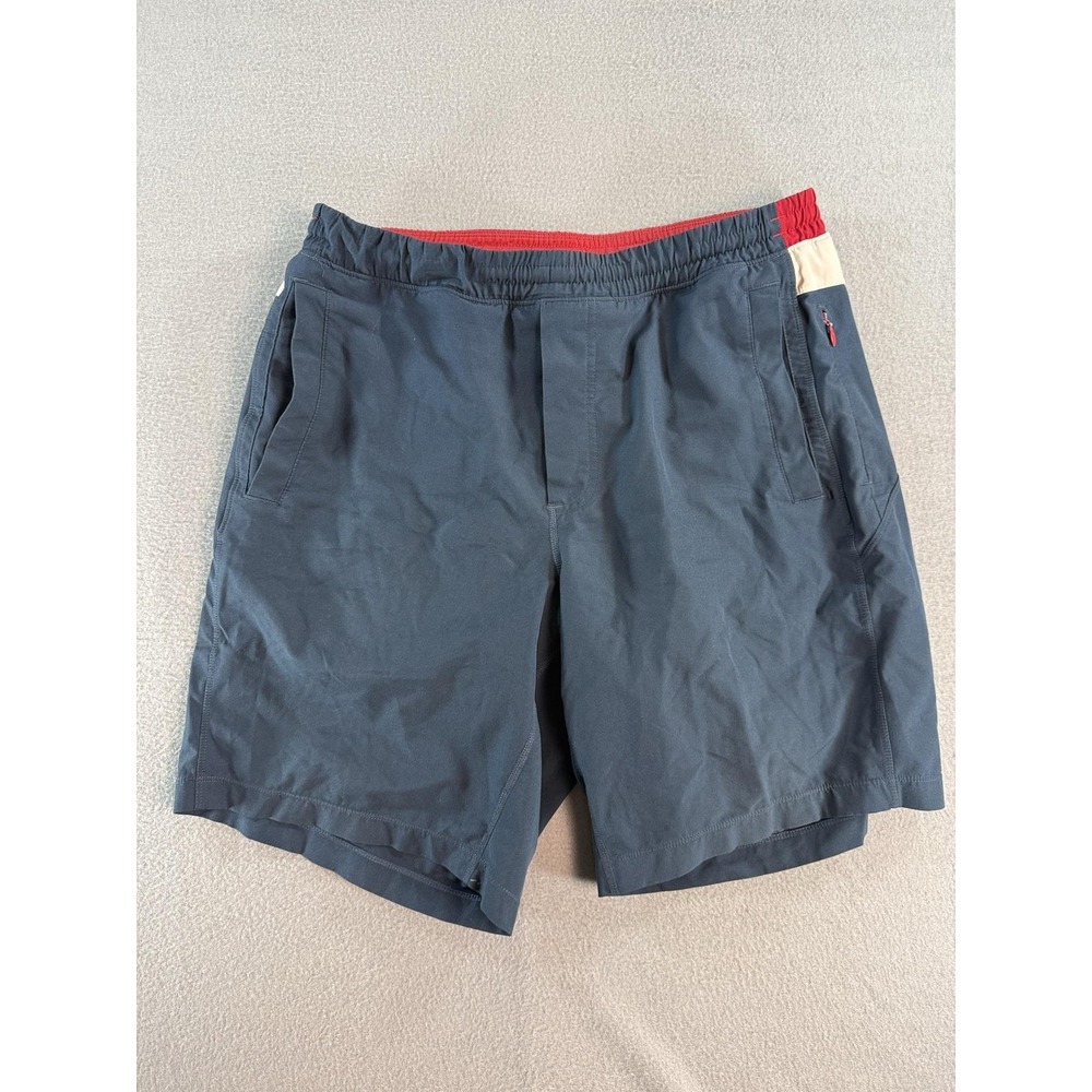 Birddogs Shorts Mens L Blue Colorblock Athletic Lined 9 Inseam Stretch